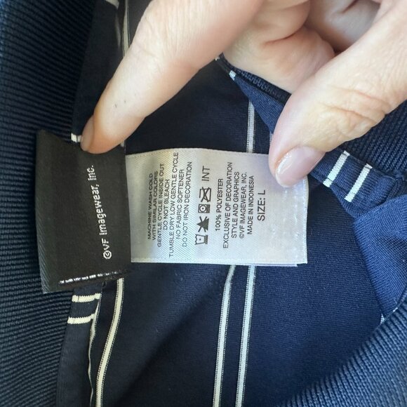 Harley Davidson Golf Polo Navy Blue and White Striped - Embroidered Logo - Picture 6 of 7